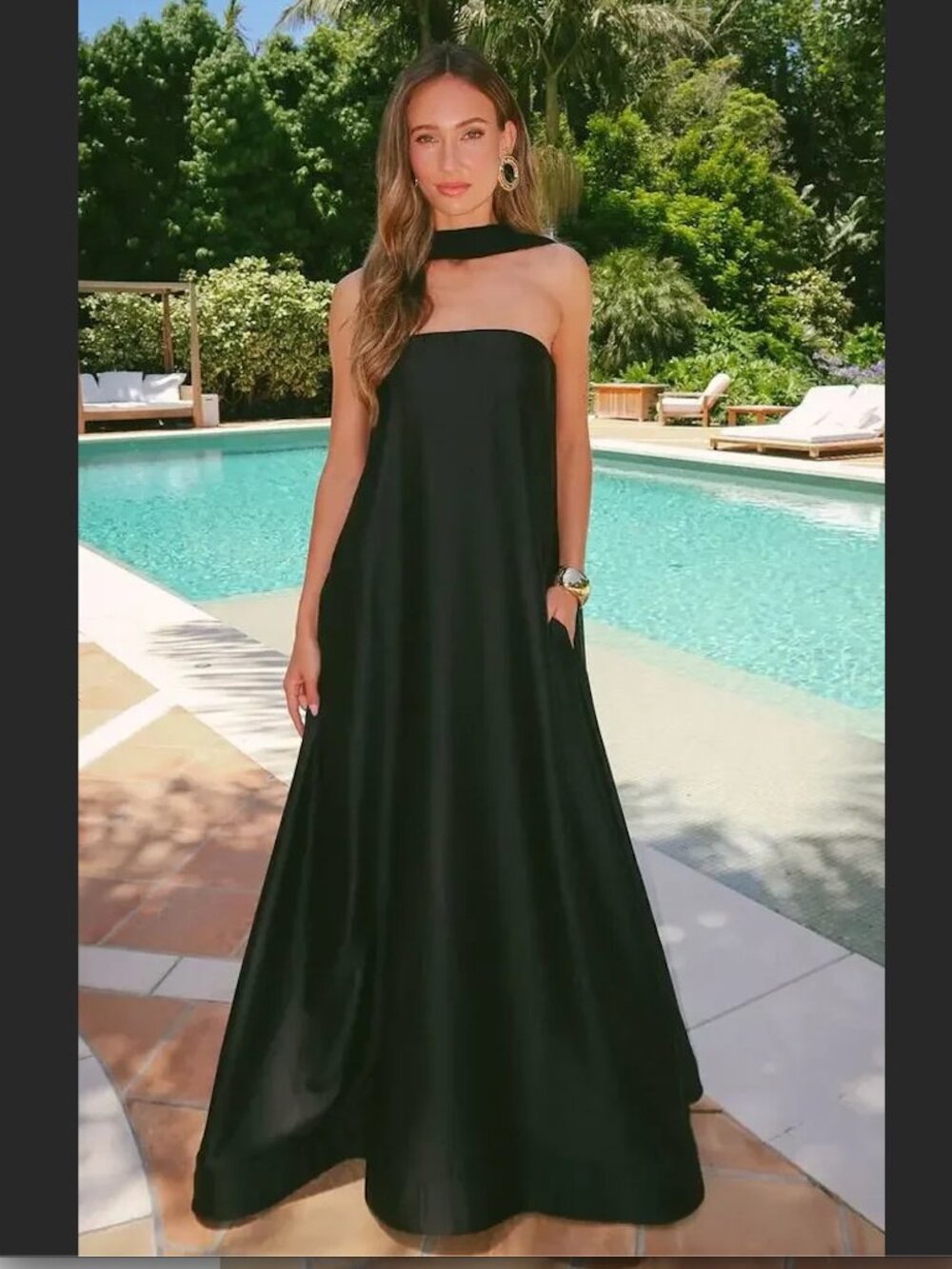 Show Me Your Mumu Tinsley Tube Dress in Black Luxe Satin S